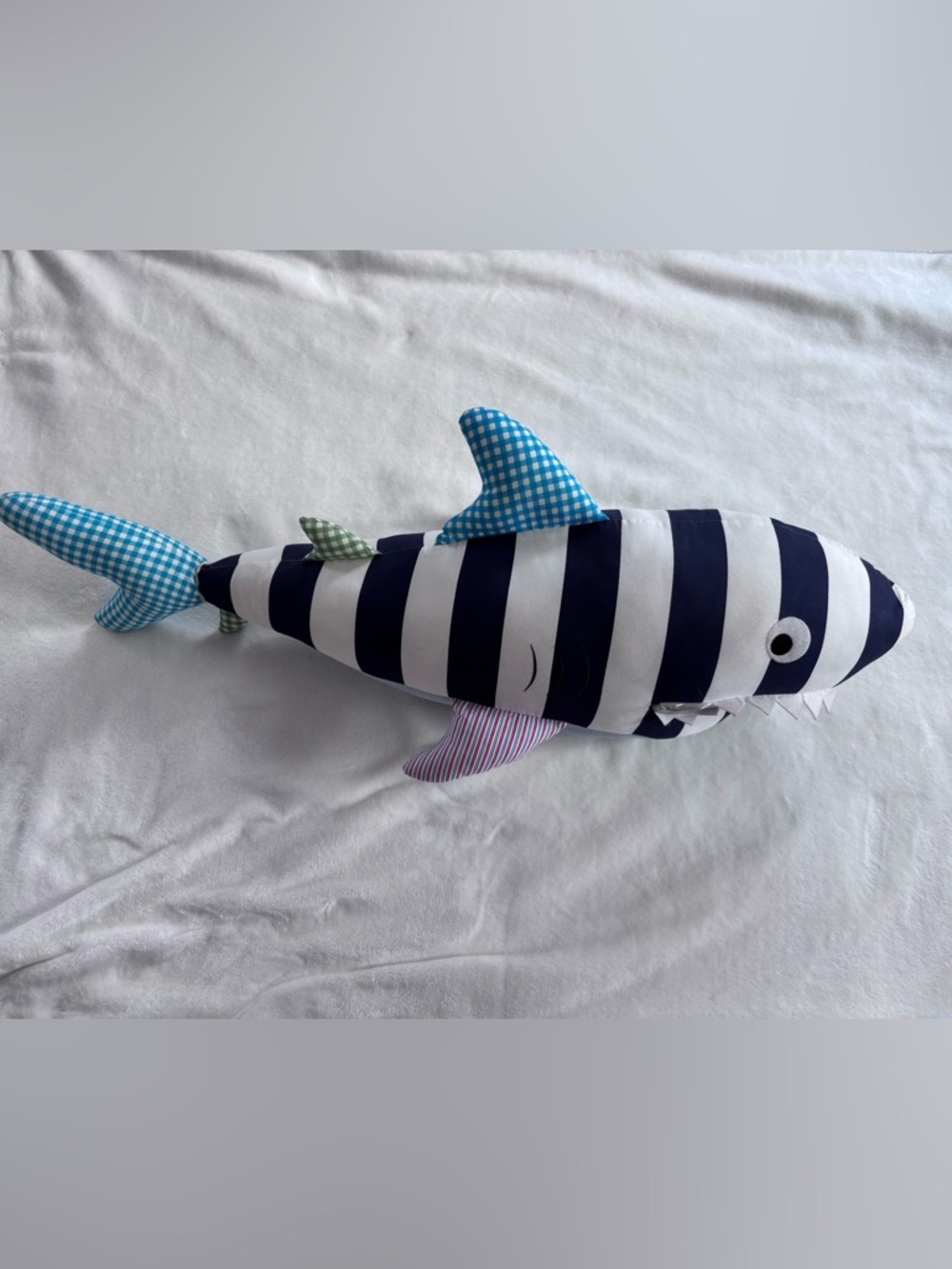Pottery Barn Kids patchwork stuffed shark